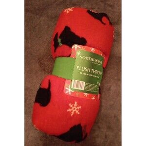 Northpoint Blanket. 50 X 60 In. Plush Throw. Dog Pattern.